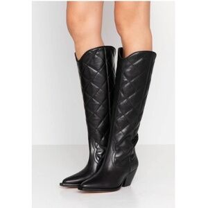 Roy Quilted Leather Knee Boots